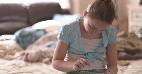 Little girl having screen time