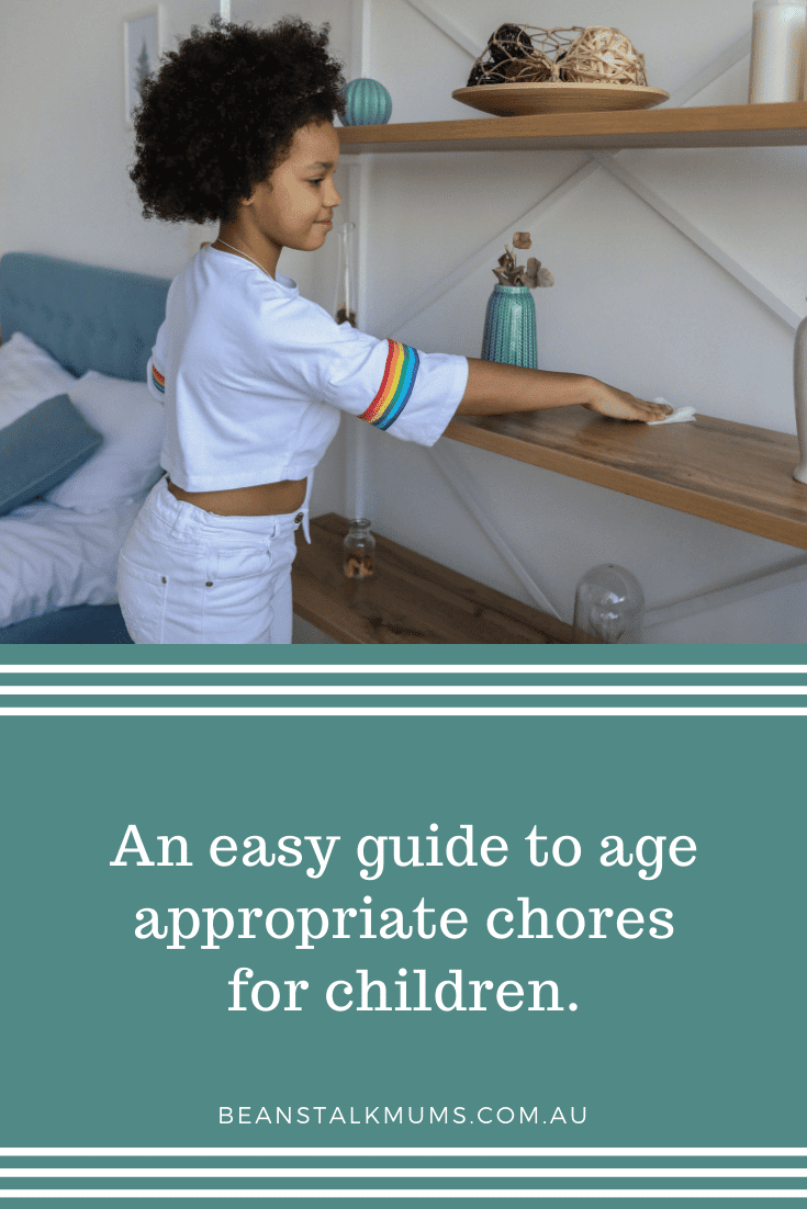 Age appropriate chores for children | Beanstalk Single Mums Pinterest