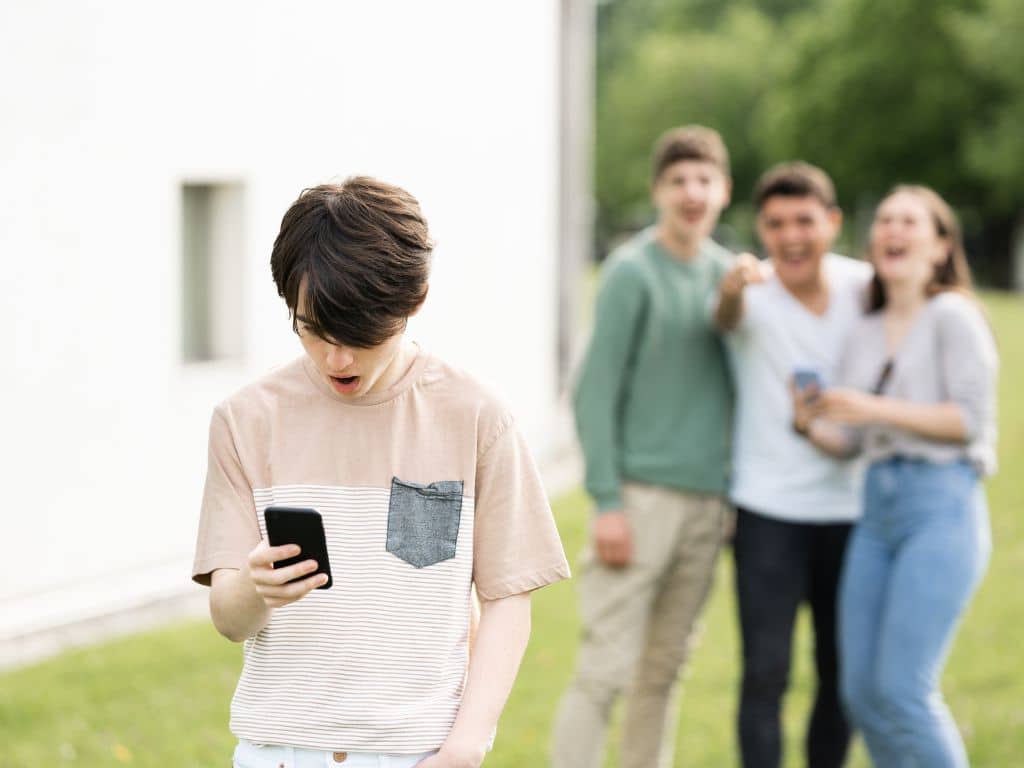 child being cyber bullied - Child smartphone safety