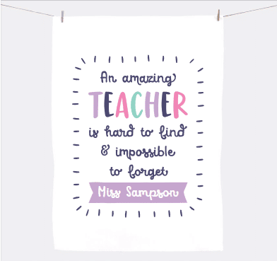 Personalised tea towel | Gifts for teachers