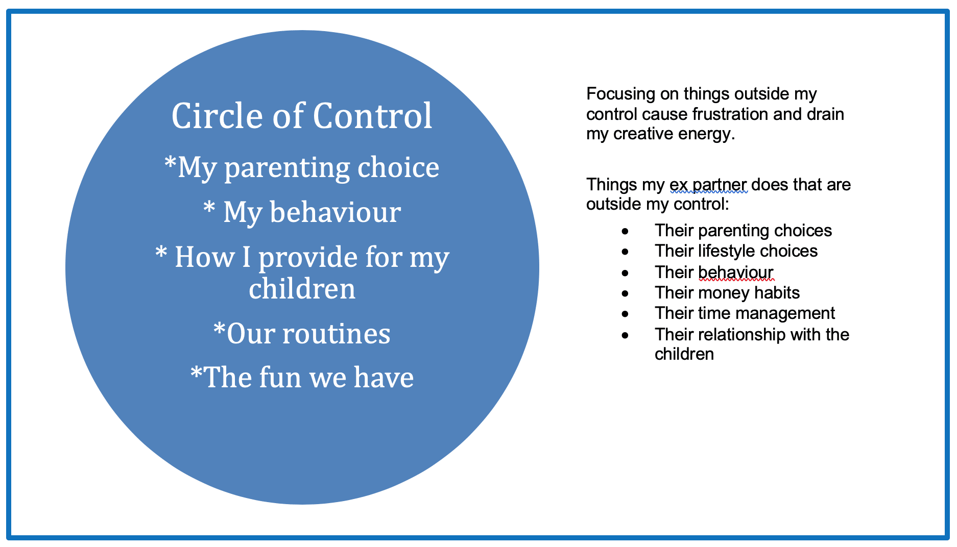 Circle of Control | Parallel Parenting | Beanstalk Mums