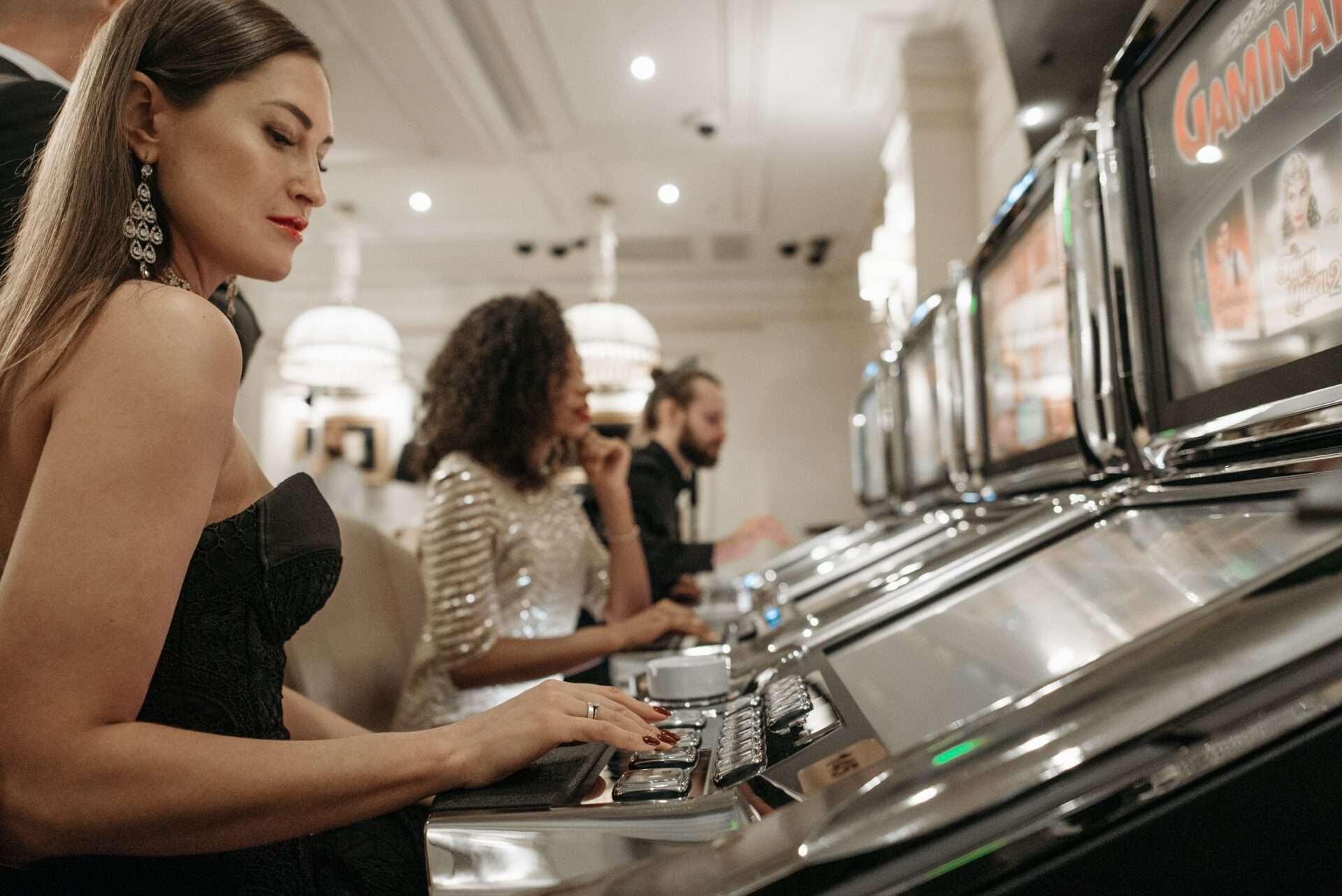 Lady on slot machines
