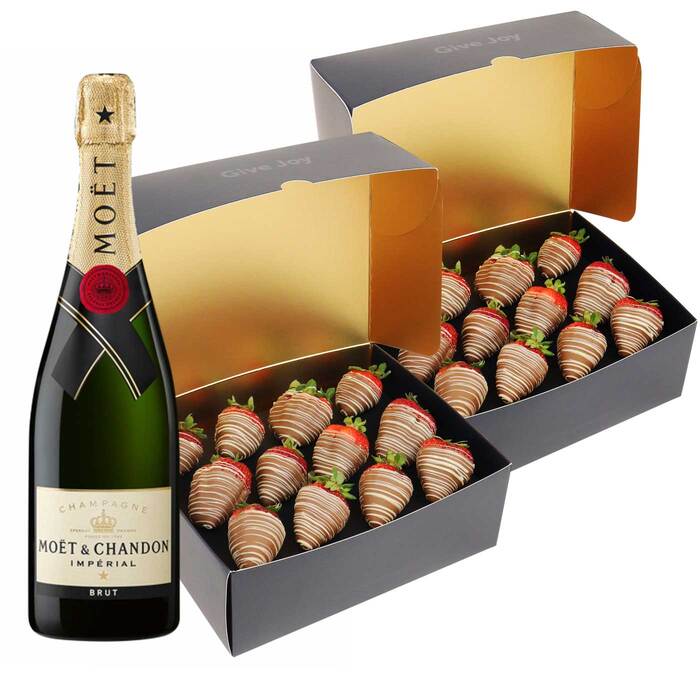 Moet and dipped strawberries