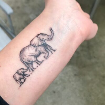 Elephant family tattoos celebrate your children