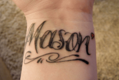 Name Script tattoos celebrate your children