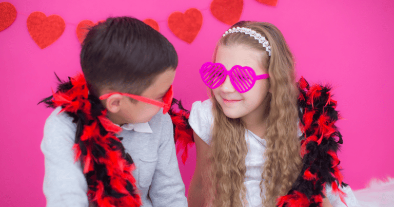Kids on Valentine's Day