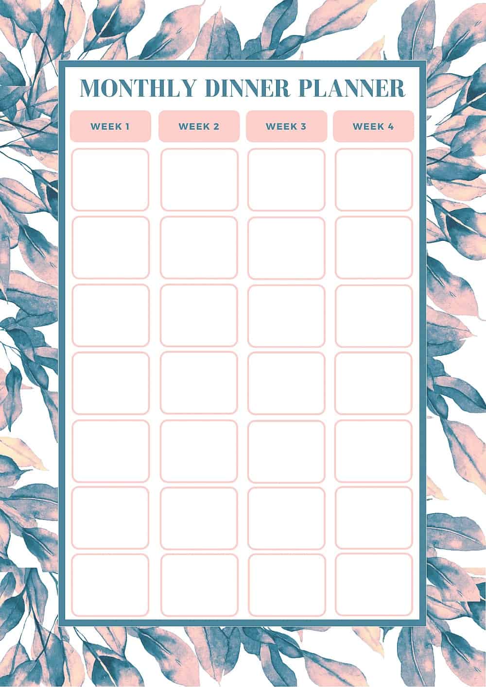 Printable meal planner