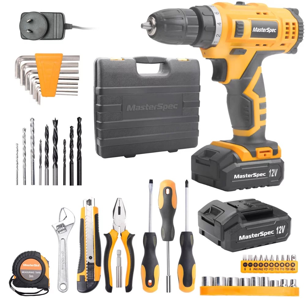 MasterSpec 47PCs 12V Lithium electric drill