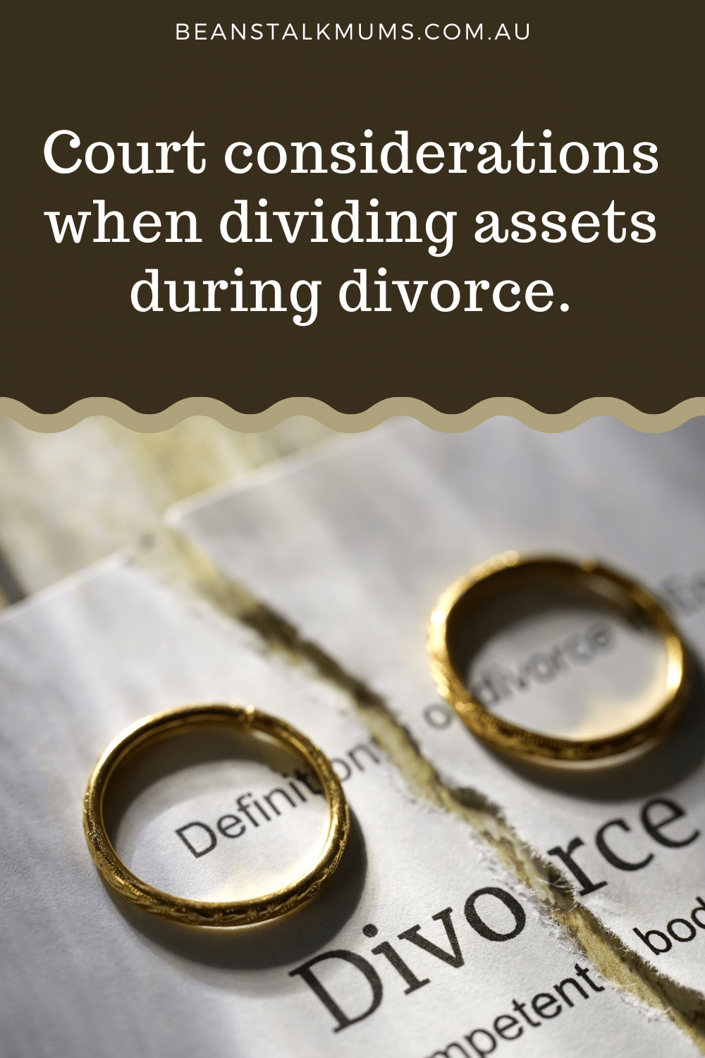 Dividing assets during divorce pin