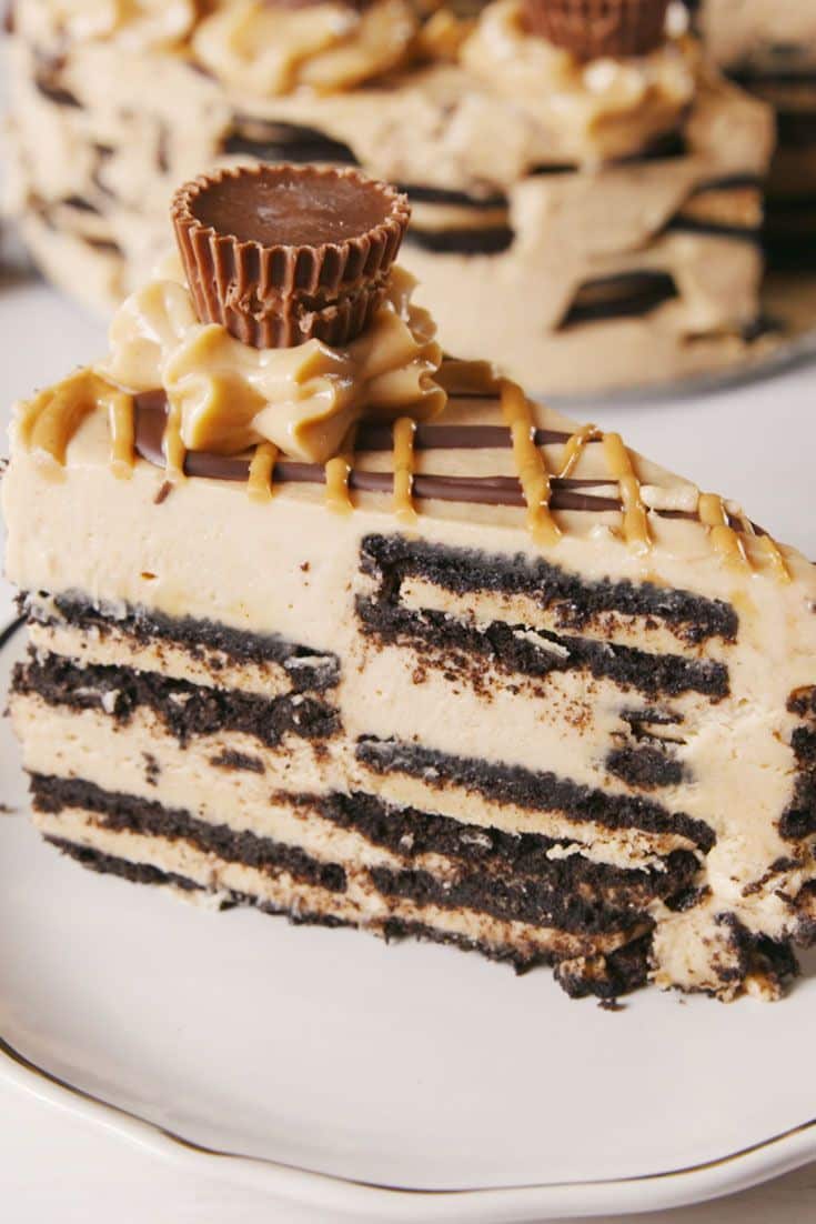 Peanut Butter Oreo Icebox Cake | Easy meals when camping