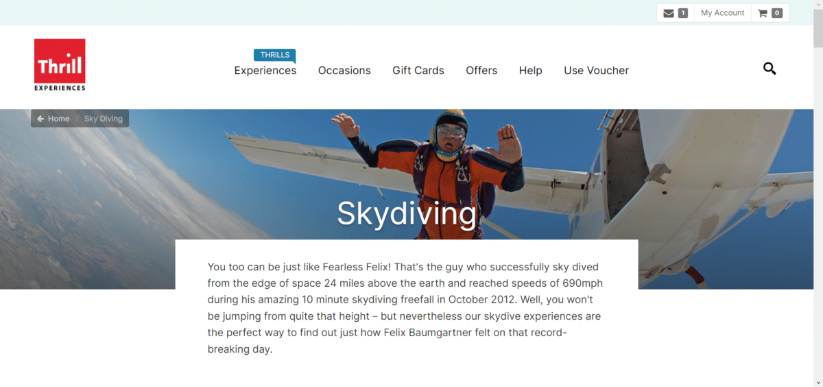 A sky dive divorce party gift