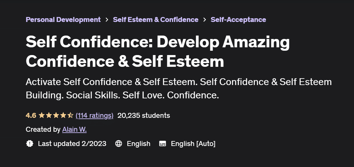 Self Confidence: Develop Amazing Confidence and Self Esteem