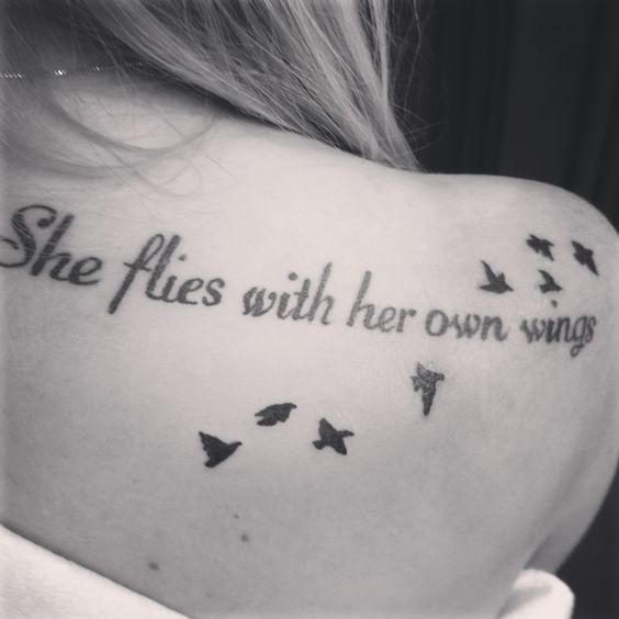 She flies with her own wings