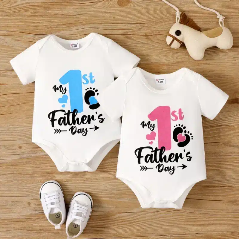 Letter print tops for daddy and me Father's Day Gifts
