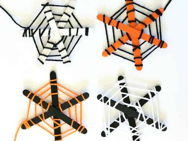 Craft Stick Spider Web | Halloween Craft Ideas