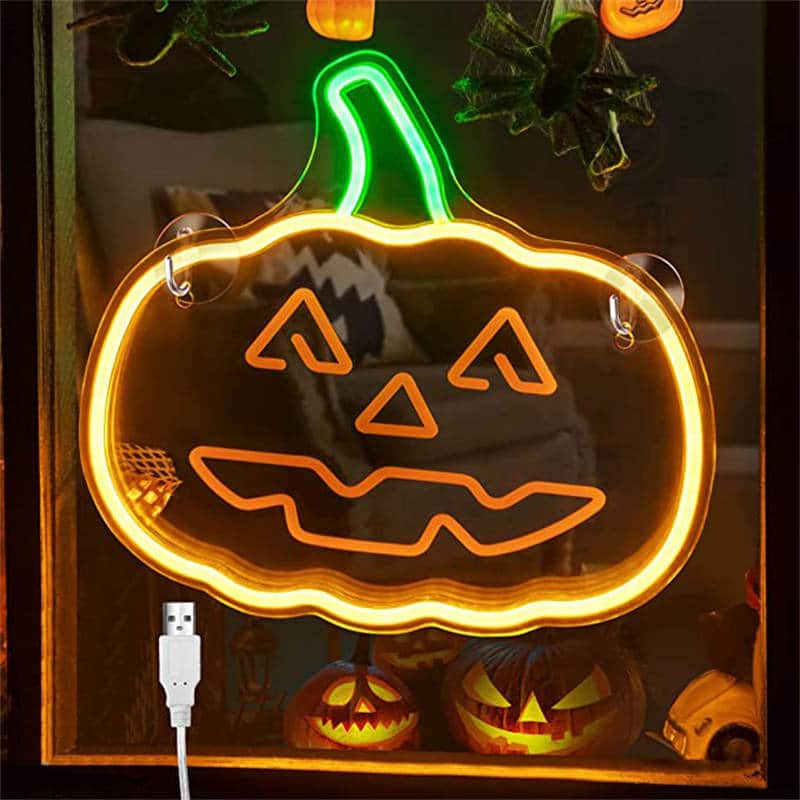     Halloween pumpkin neon light