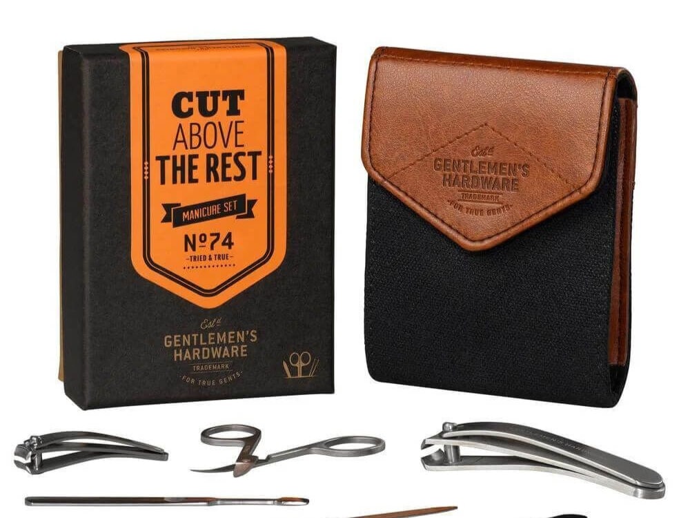 Gentleman's Hardware charcoal canvas manicure set | Christmas gifts for your ex