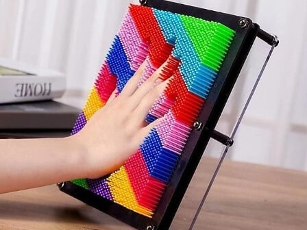 Rainbow 3D pin art board toy