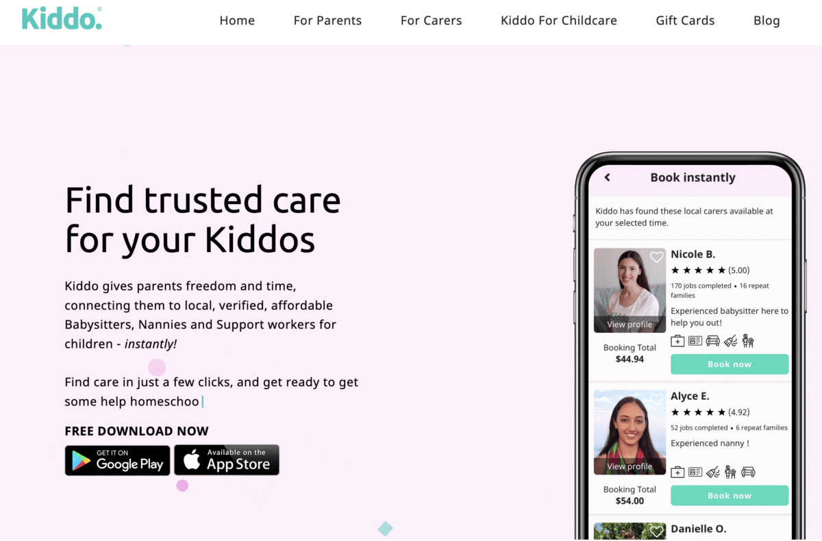 Kiddo | babysitter apps