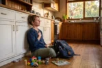 1-single-mum-sitting-on-the-kitchen-floor-taking-a-moment-during-mum-rage - Beanstalk Mums Single mum sitting on the kitchen floor taking a moment during mum rage
