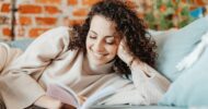 Woman reading great divorce books